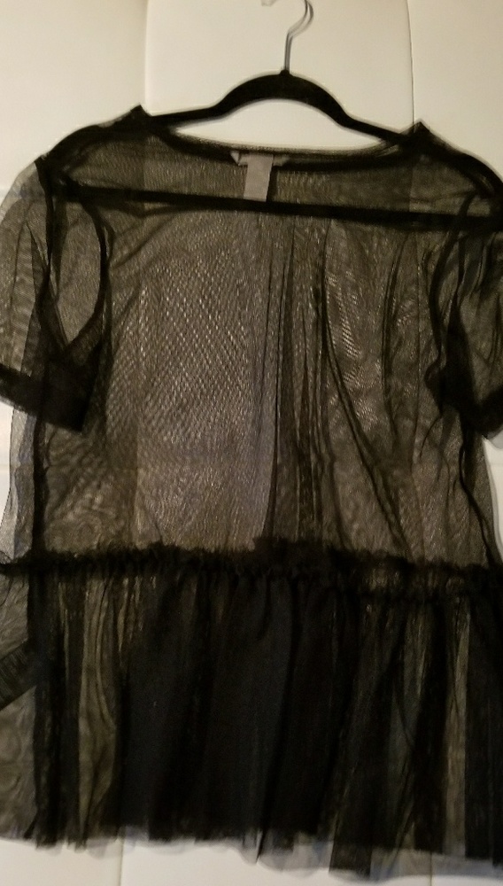 New BLACK sheer Top